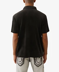 True Religion Men's Short-Sleeve Velour Polo Shirt