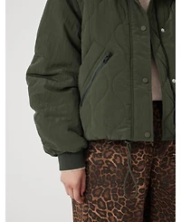 Hush Women's Teddy Collar Quilted Bomber Jackets