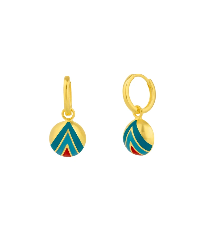 Spero London Enamel Blue Five Color Sterling Silver Earrings
