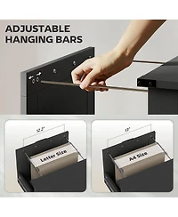 Homcom Vertical File Cabinet with 2 Drawers for A4 Letter Size, Light