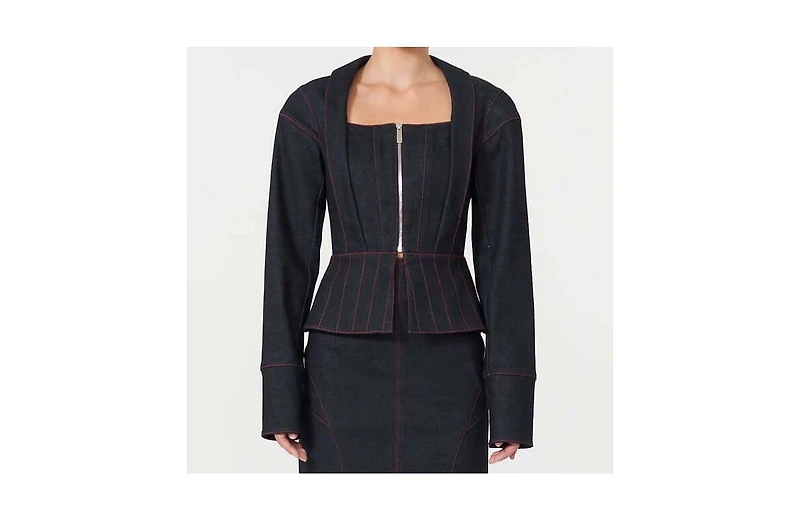 Jendue Us Women's Davidson Denim Corset Jacket Unique Style