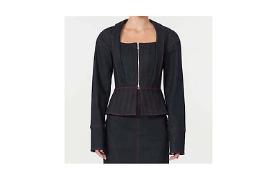 Jendue Us Women's Davidson Denim Corset Jacket Unique Style