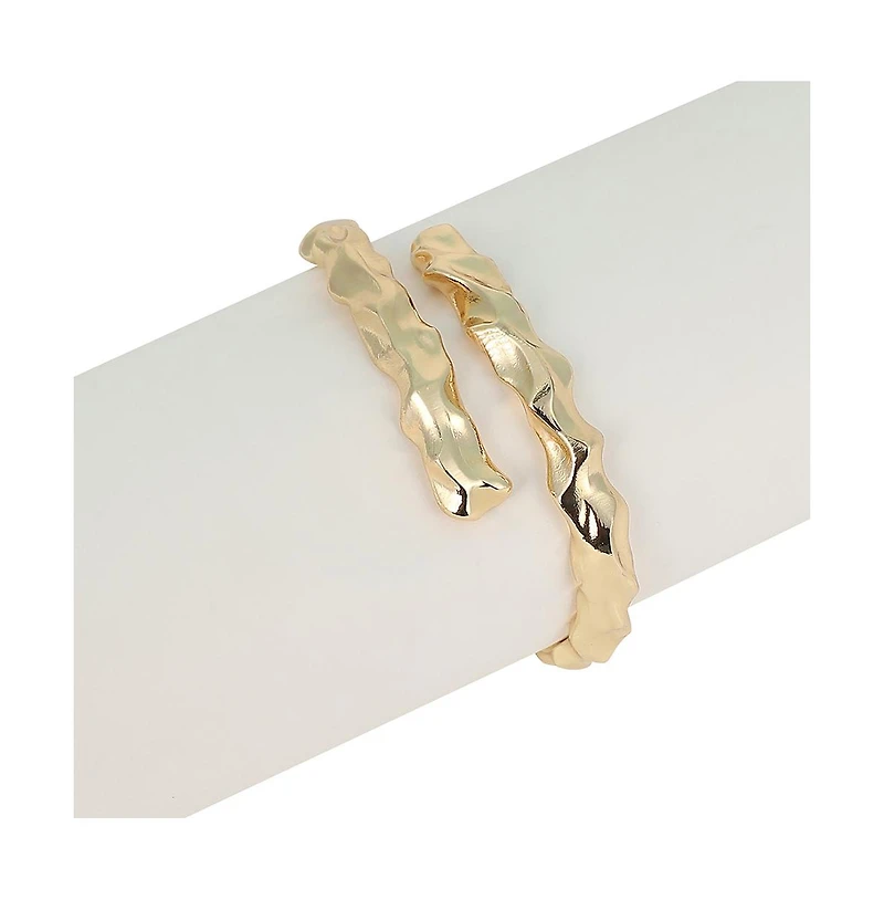 Women's The Crumple-Wrap Cuff Bracelet - California Gold