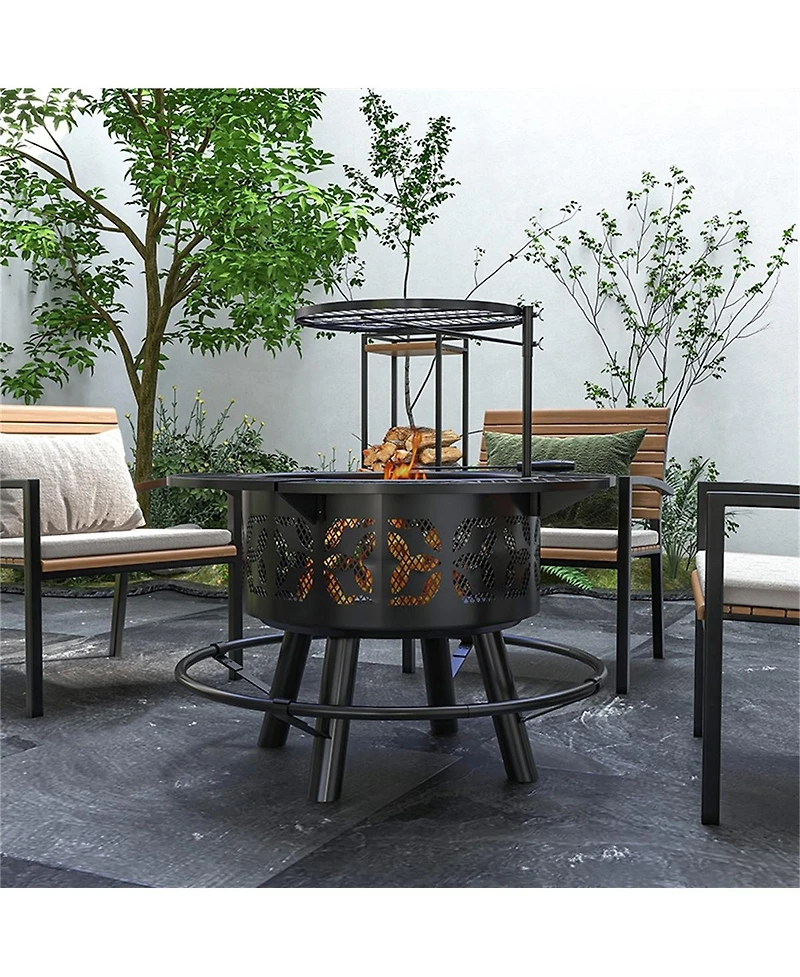 Slickblue Outdoor Fire Pit for Patio, Backyard, or Garden Gatherings
