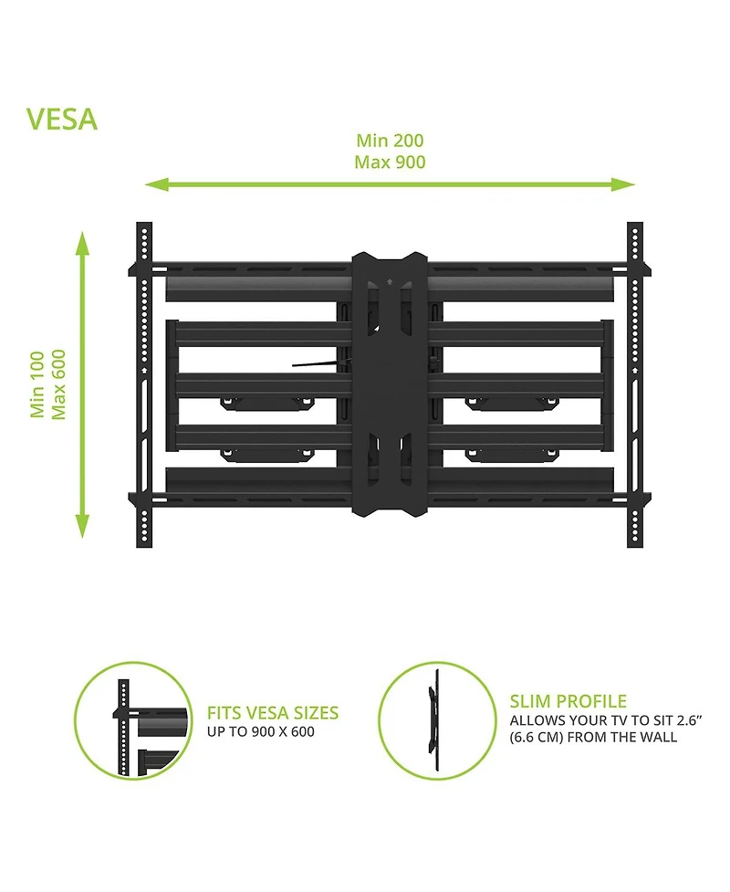 Kanto PMX800 Pro Series Full Motion Tv Wall Mount for 55"-120" TVs