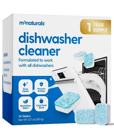 M3 Naturals Dishwasher Cleaner, Apple, 24ct
