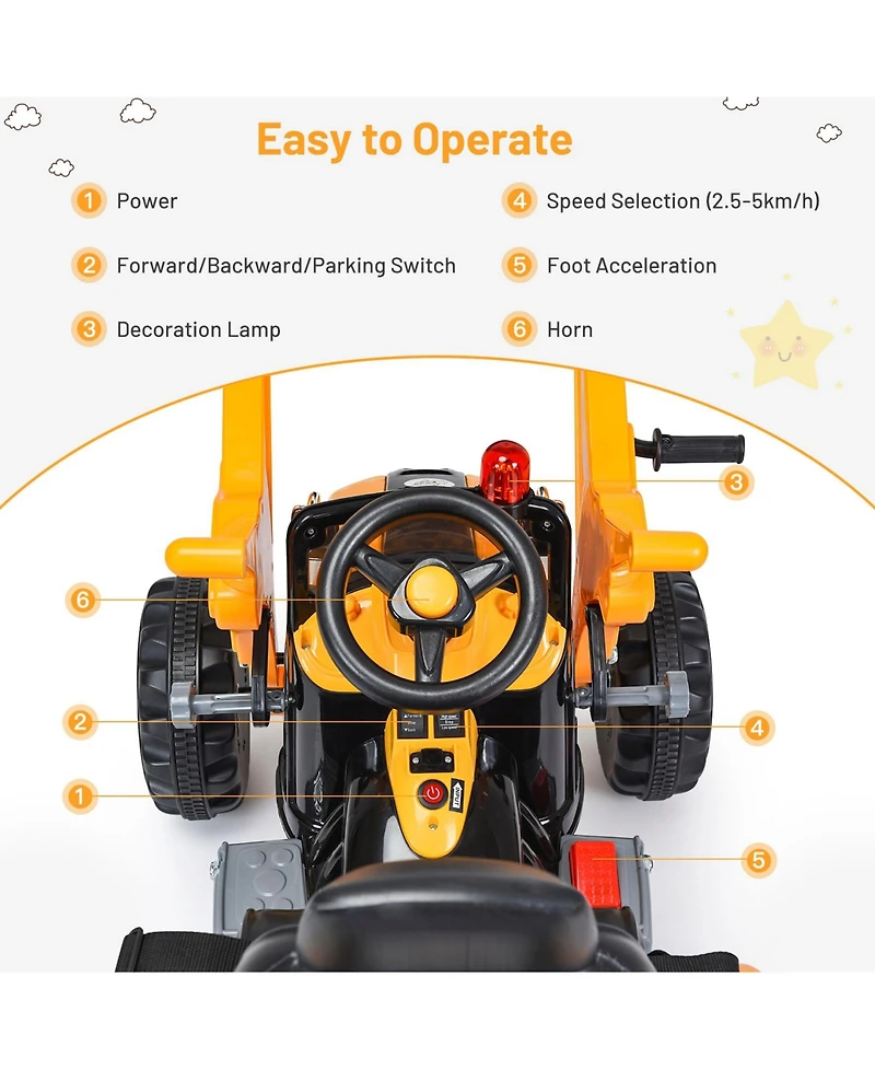Sugift 12 V Battery Powered Kids Ride on Dumper Truck
