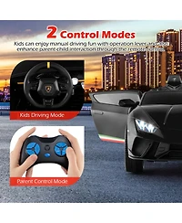 Mecale 24V Ride on Car for Kids 4WD 2-Seater Licensed Lamborghini Electric Vehicles with Music