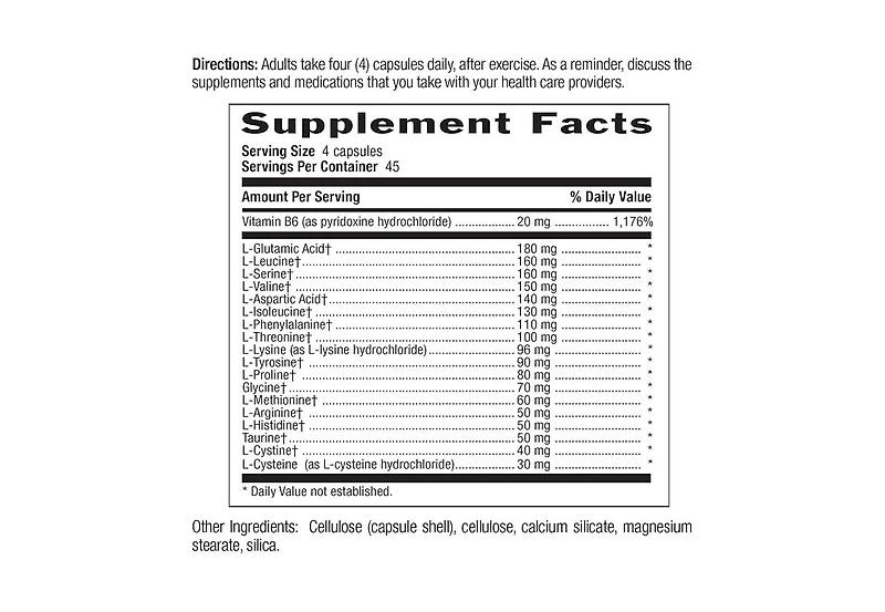 Country Life Max-Amino with B-6 (Blend Of 18 Amino Acids) ,180 Caps