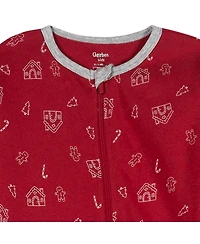 Gerber Toddler Neutral 2-Piece Snug Fitting Footed Pajamas, Gingerbread People