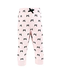 Hudson Baby Toddler Girls Cotton Pants and Leggings, Leopard Bows