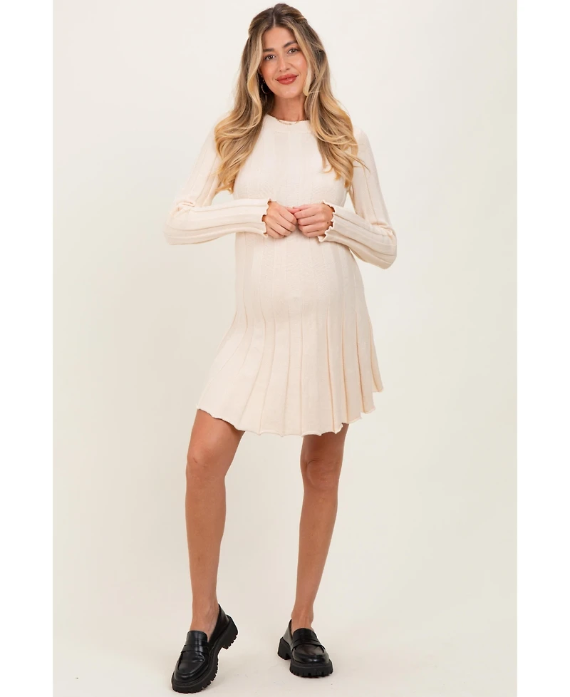 Pinkblush Maternity Olive Wide Rib Mini Sweater Dress