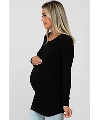 Pinkblush Maternity Heather Grey Soft Knit Ruched Top