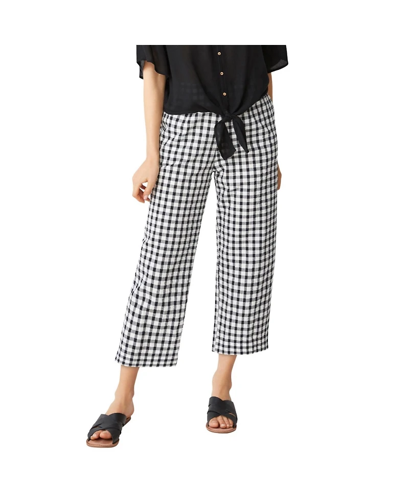 ellos Women's Gingham Crop Pants