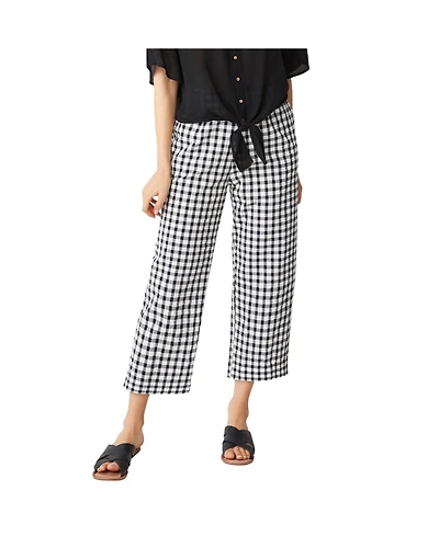 ellos Women's Gingham Crop Pants