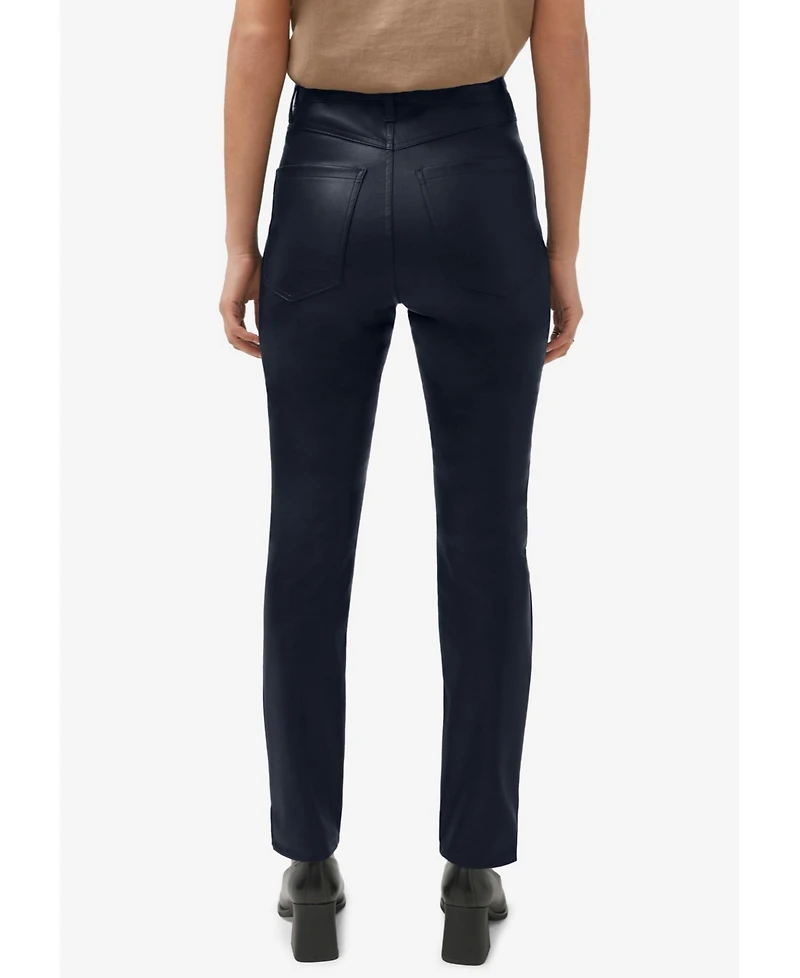 ellos Women's Plus 5-Pocket Faux Leather Pants