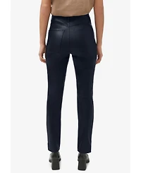 ellos Women's Plus 5-Pocket Faux Leather Pants