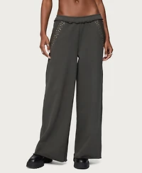 Edikted Women's Wrenn Studded Wide Leg Sweatpants