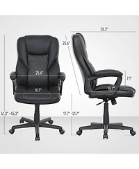 Homcom Executive Office Chair Pu Leather Desk with High Back