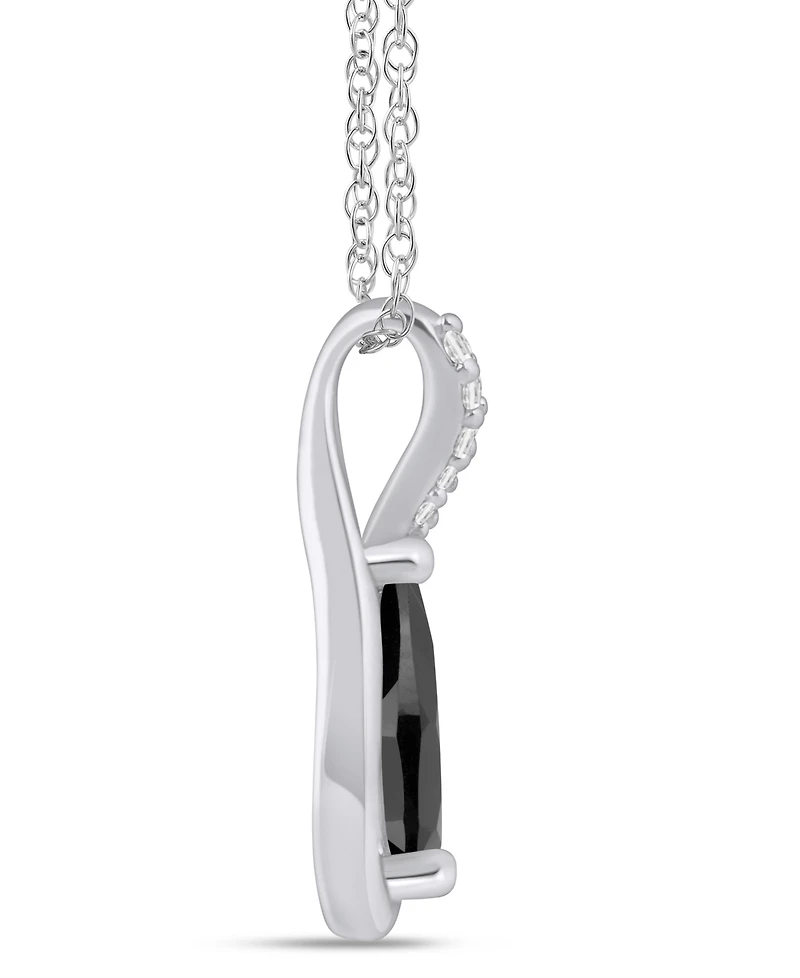 Macy's Gemstone and Diamond Pendant Necklace (1/10 ct. t.w.) 10k White Gold (also Yellow Gold)