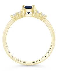 Macy's Gemstone and Diamond Ring (1/6 ct. t.w.) 10k White Gold (also Yellow Gold)