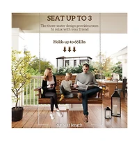 Slickblue Patio Swing with Canopy and Soft Cushions for Backyard