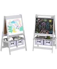 Qaba Art Easel for Kids with Paper Roll, board, board, Storage