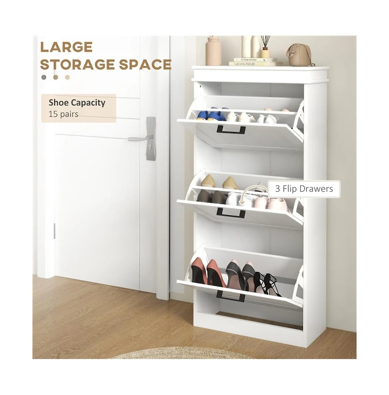 Slickblue Multi-Room Wooden Shoe Storage Cabinet with Shelves