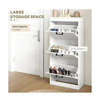 Slickblue Multi-Room Wooden Shoe Storage Cabinet with Shelves
