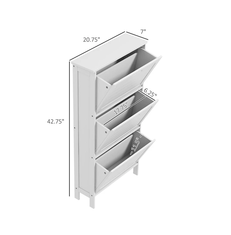 Slickblue Space-Saving Shoe Cabinet with Closed Doors for Home