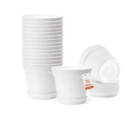 Slickblue Set of 16 Plastic Plant Pots with Saucers and Drainage Holes