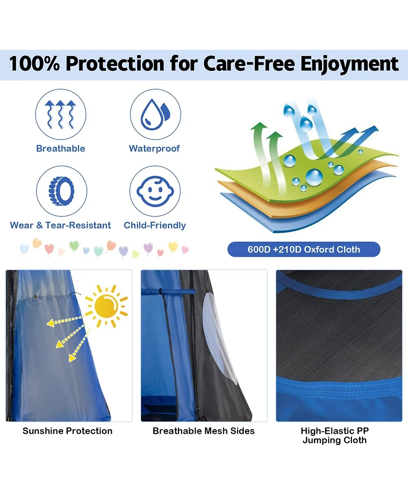 Sugift 2-in-1 40 Inch Kids Hanging Chair Detachable Swing Tent Set-Blue