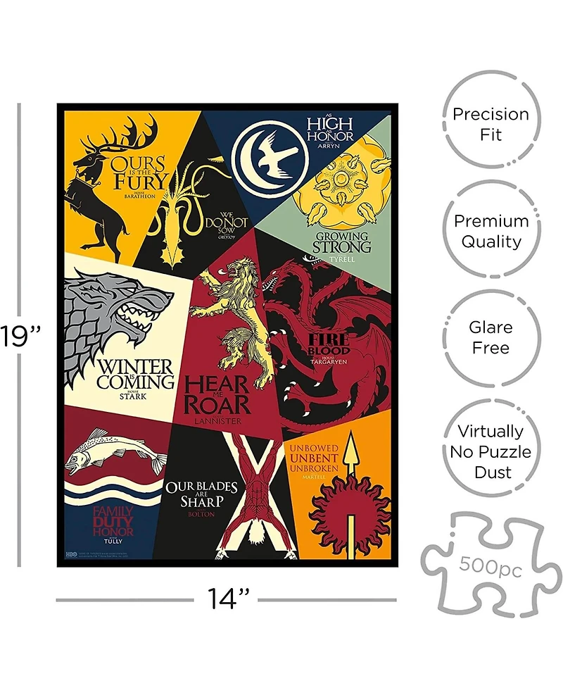 Nmr Distribution Games of Thrones Mottos 500 Piece Jigsaw Puzzle