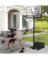 Sugift Portable Basketball Hoop Outdoor Basketball Goal System Adjustable for Kids Teens Adults