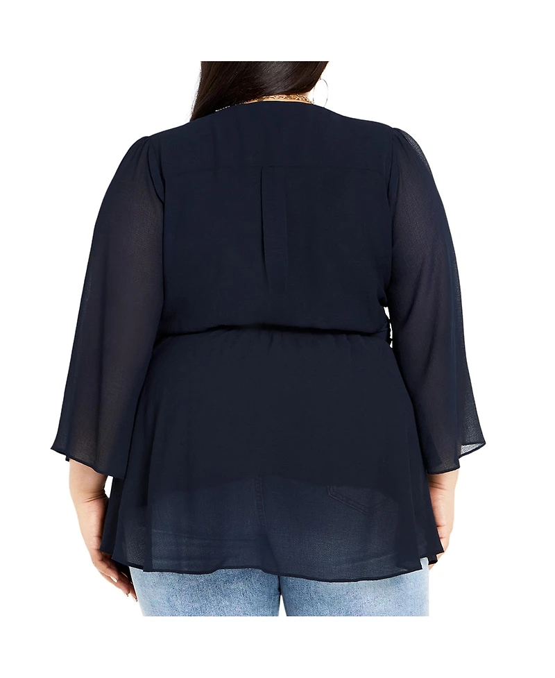 City Chic Women's Arya Wrap Tie Waist Top