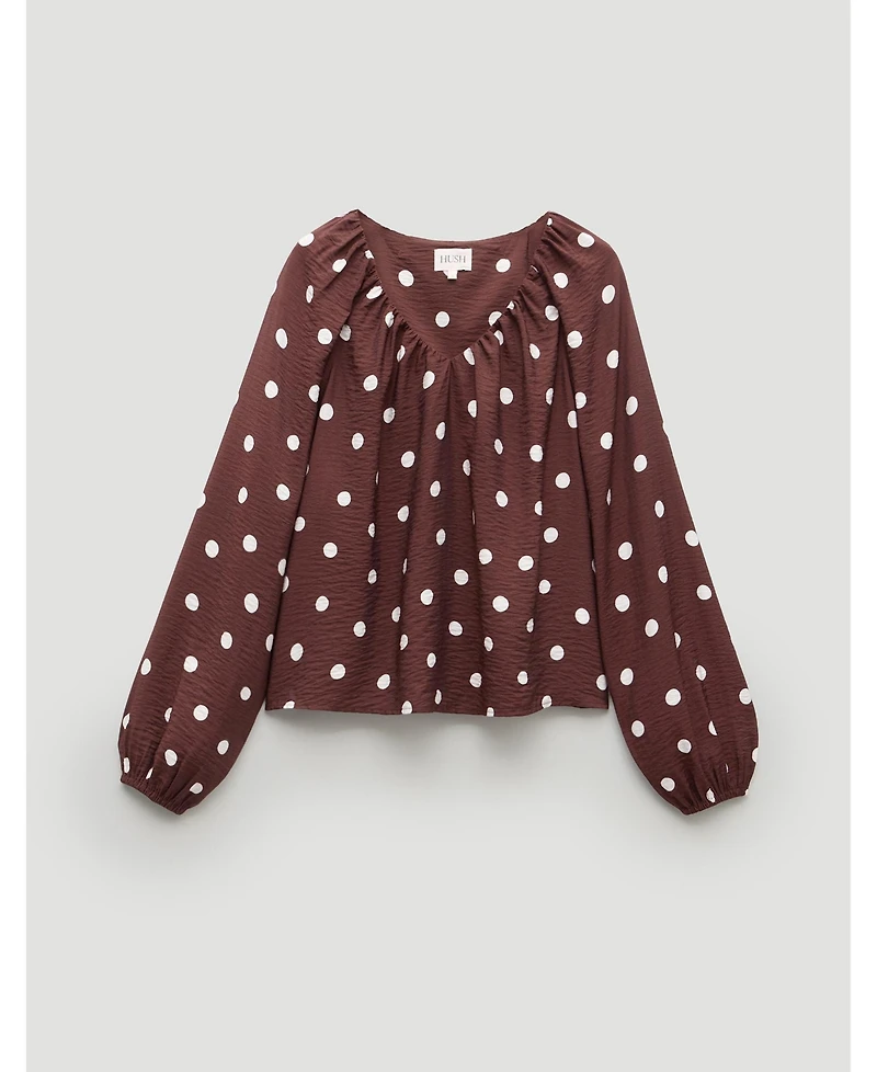 Hush Women's Printed Airflow V Neck Blouse