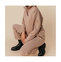 Ocio Women's Cotton Teddy Cropped Pant