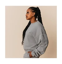 Ocio Women's Organic Cotton Teddy Oversized Crewneck