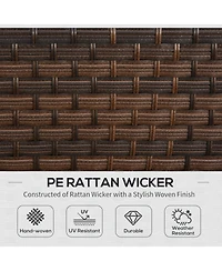 Outsunny 5 Piece Patio Furniture Set, Chairs, Ottoman, Table,