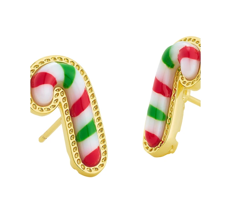 Kendra Scott Imitation Pearl, Cubic Zirconia 14K Gold-Tone Over Brass Stud Earrings