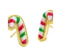 Kendra Scott Imitation Pearl, Cubic Zirconia 14K Gold-Tone Over Brass Stud Earrings