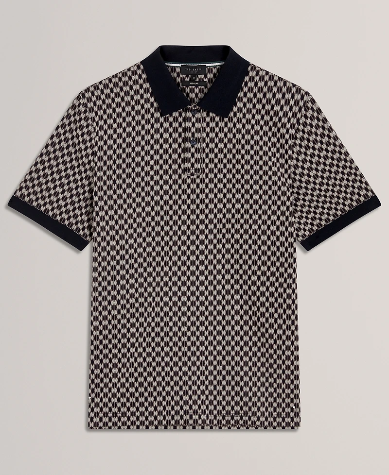 Ted Baker Men's Ernist Short-Sleeve Geometric Pattern Polo Shirt