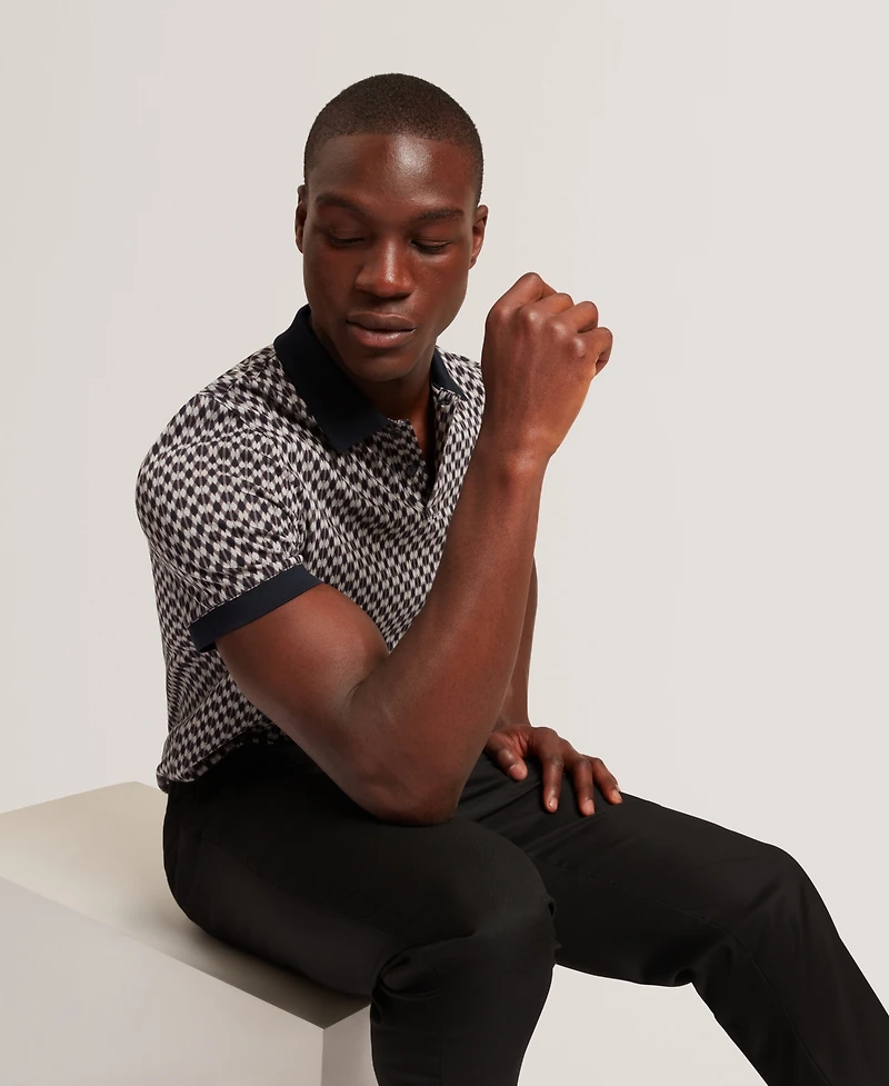 Ted Baker Men's Ernist Short-Sleeve Geometric Pattern Polo Shirt
