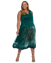 Muse Plus Pleated Organza Midi Skirt