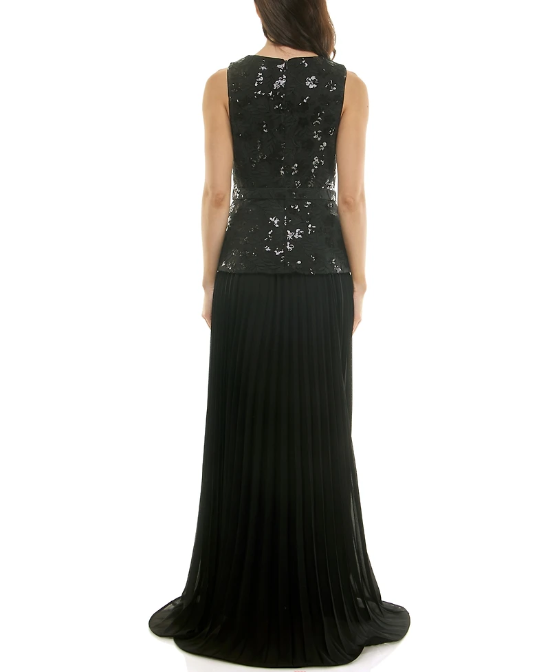 Taylor Women's Drop Waist Sequin V-Neck Dress