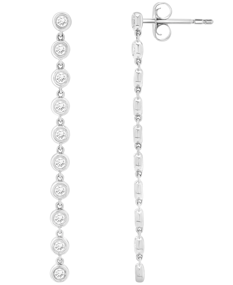 Wrapped Love Diamond Bezel Drop Earrings (1 ct. t.w.) 14k Gold, Exclusively at Macy's