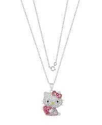 Macy's Cubic Zirconia Heart Pendant Necklace in Sterling Silver