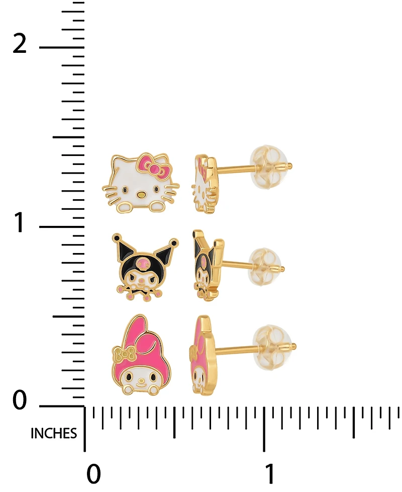 Macy's 3-Pc. Friends Earrings Set in 18K Yellow Gold Over Sterling Silver