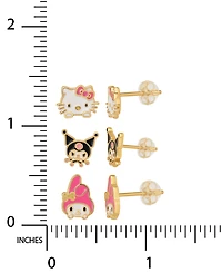 Macy's 3-Pc. Friends Earrings Set in 18K Yellow Gold Over Sterling Silver