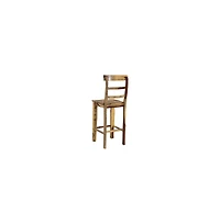 Taos Solid Sheesham Wood Ladderback 30" Bar Height Bar Stool, Natural (Set of 2)